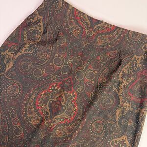 Vintage Briggs Paisley Midi Pencil Skirt Womens 12 Brown Dark Academia Victorian